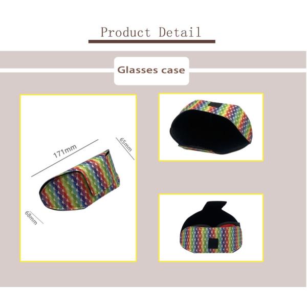 Colorful Folding Handmade Hook Loop 17.1CM Leather Eyeglass Case