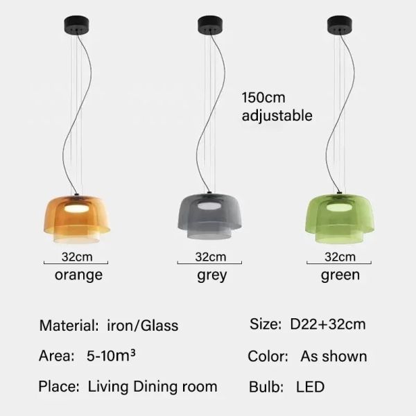 Simple Vintage Glass Lampshade Pendant Lamps Minimalist Dining Room Cafe Bar LED Chandelier (WH-AP-674)