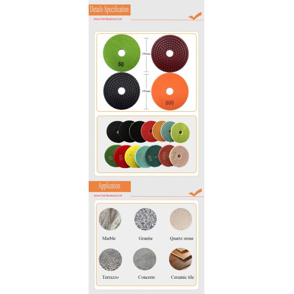 Пусковые площадки влажного диаманта шага 4 дюймов 7 полируя для известняка песчаника мрамора гранита