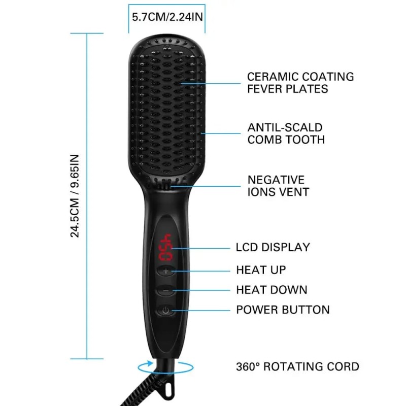 RTS J Electric Portable Hair Straightener for Men with Multi-Functional Styling Comb Set Household & Hotel Use Gift Box