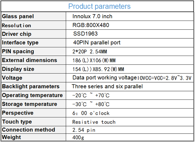Сопротивляющийся модуль 8080 дисплея LCD касания модуль 800x480 Ssd1963 Tft Lcd 7 дюймов