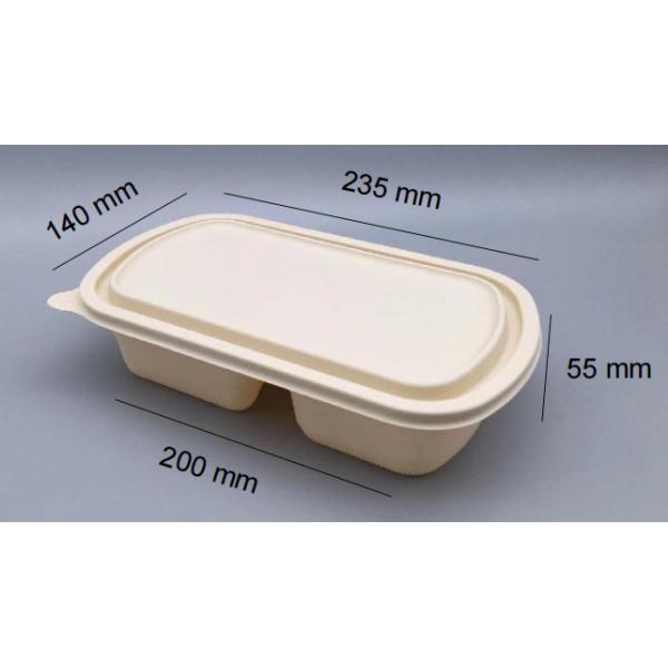 Camping And School 800ML Cornstarch Compostable Two Compartments Lunch Boxes