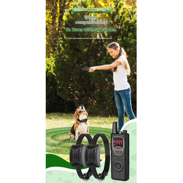 Portable Waterproof Rechargeable Wireless GPS Electronic Dog Fence Trainer Handheld Barking Stop Two-in-One Nylon Plastic Pet