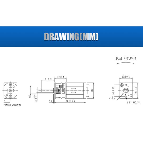 FT-12FGMN20 Mini Slow Speed Rpm Spur Gear Motor 5V 6V12V 24V Big Torque