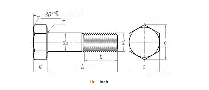 ASTM A325 ASTM A 490 ASME B18.2.6 Тяжелые конструкционные болты с шестигранной головкой