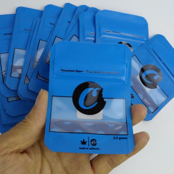 Customized Size Plastic Herb Bags , Cookie Packaging Bags Resealable