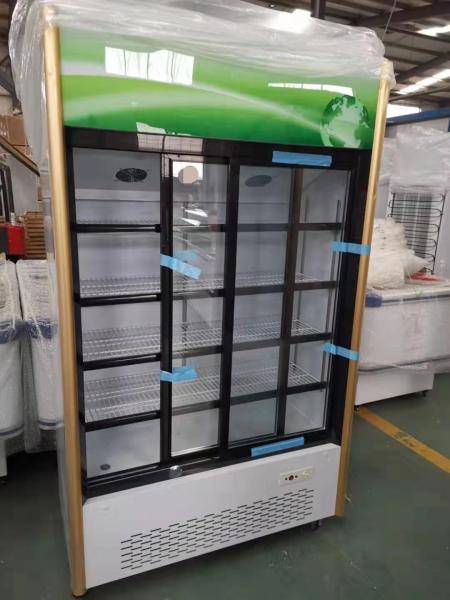 Commercial Vertical Sliding Door Beverage Display Freezer