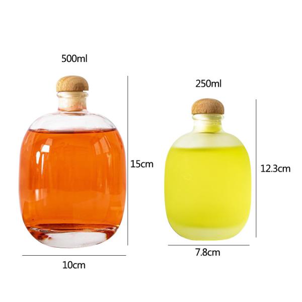 Бутылки сока плоской 250мл 500мл емкости напитка стеклянные