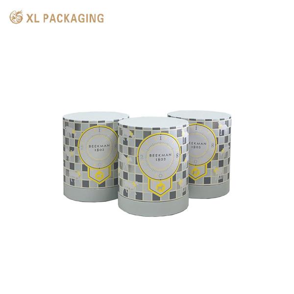 Luxury Skin Care Art Paper Tube Boxes Handmade Cardboard Cylinders With Custom Print, Satin Interior Ideal For Serum Sets Spa Gifts & Branded Collections