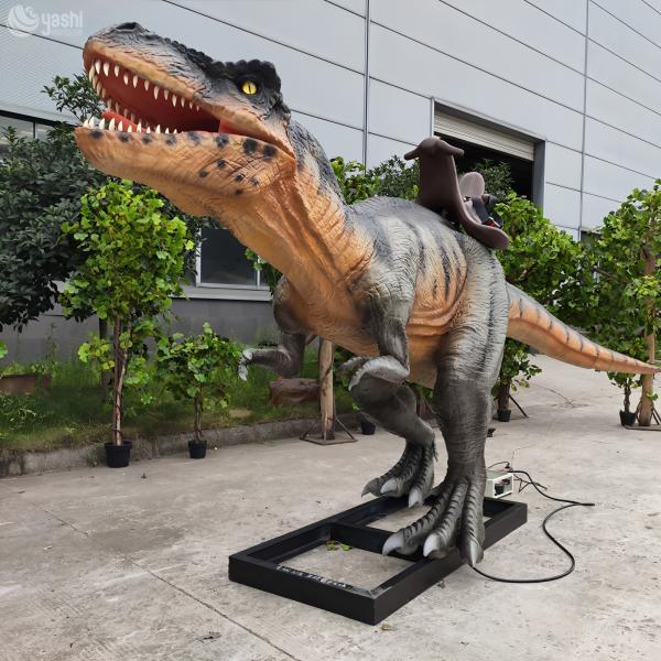 Silicone Dinosaur Electric Ride On Car 220V For Amusement Parks