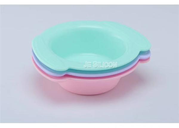 Light Green Silicone Baby Feeding Bowls ,  Soft Silicone Baby Plate Easy Wash
