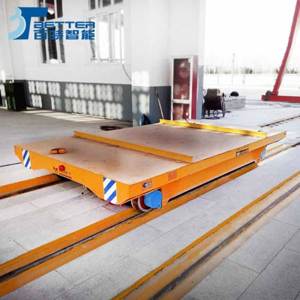 Heavy Duty Rail Transfer Cart Electric Powered 110 Ton Capacity for Transporting Large Vehicle Components in Assembly Lines