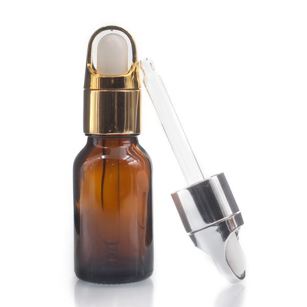 Aluminum Screw Cap Brown Glass Dropper Bottle 15ml Essential Oil Bottles