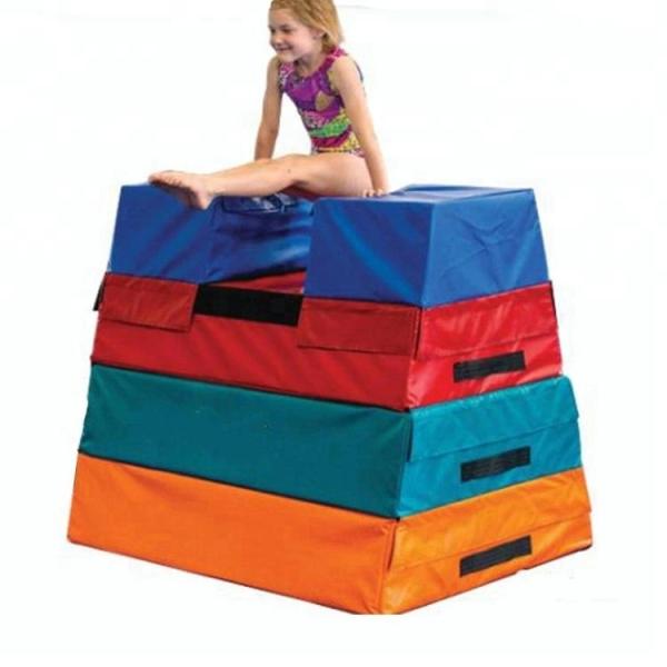 Sponge Colorful Indoor Soft Play Toys Amusement Park Trapezoid Vaulting Box