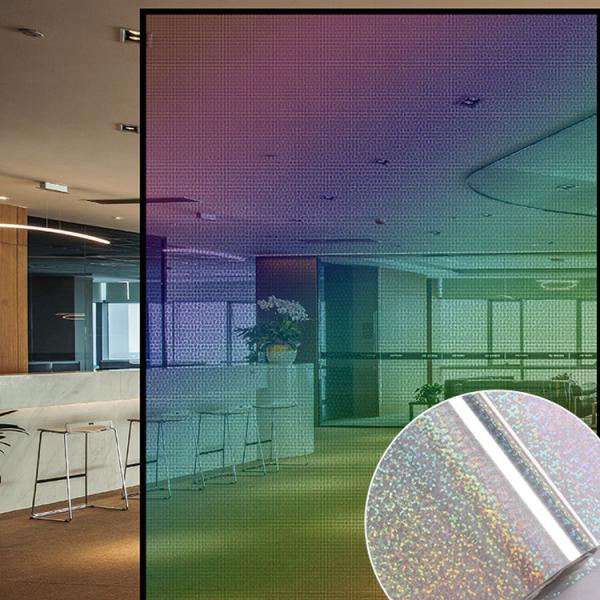 Office Home Decoration Glass Film with Back Glue and 6 Different Colors in Shining Rainbow Effect