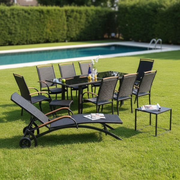 Luxury Aluminum Wicker Zhejiang Garden Set Outdoor Patio Furniture Outdoor Dining  Waterproof Chair