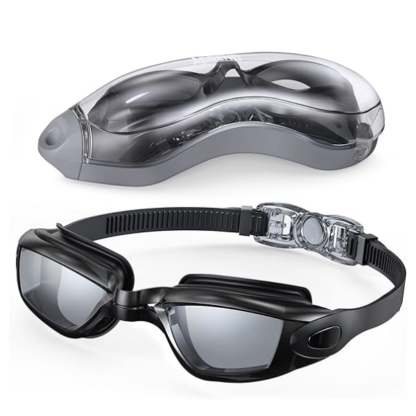 Durable Adjustable Strap Electroplated Swimming Goggles For Sports Safety
