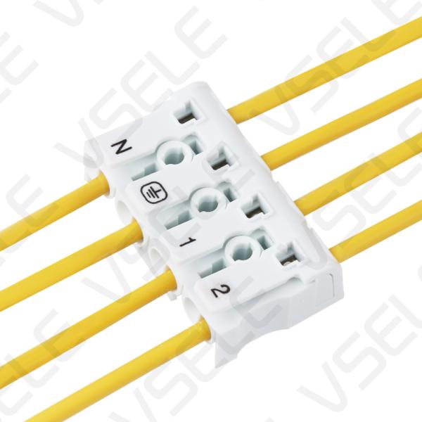 Mini Fast Push Type Terminal Block / Electrical Quick Connect Wire Connectors