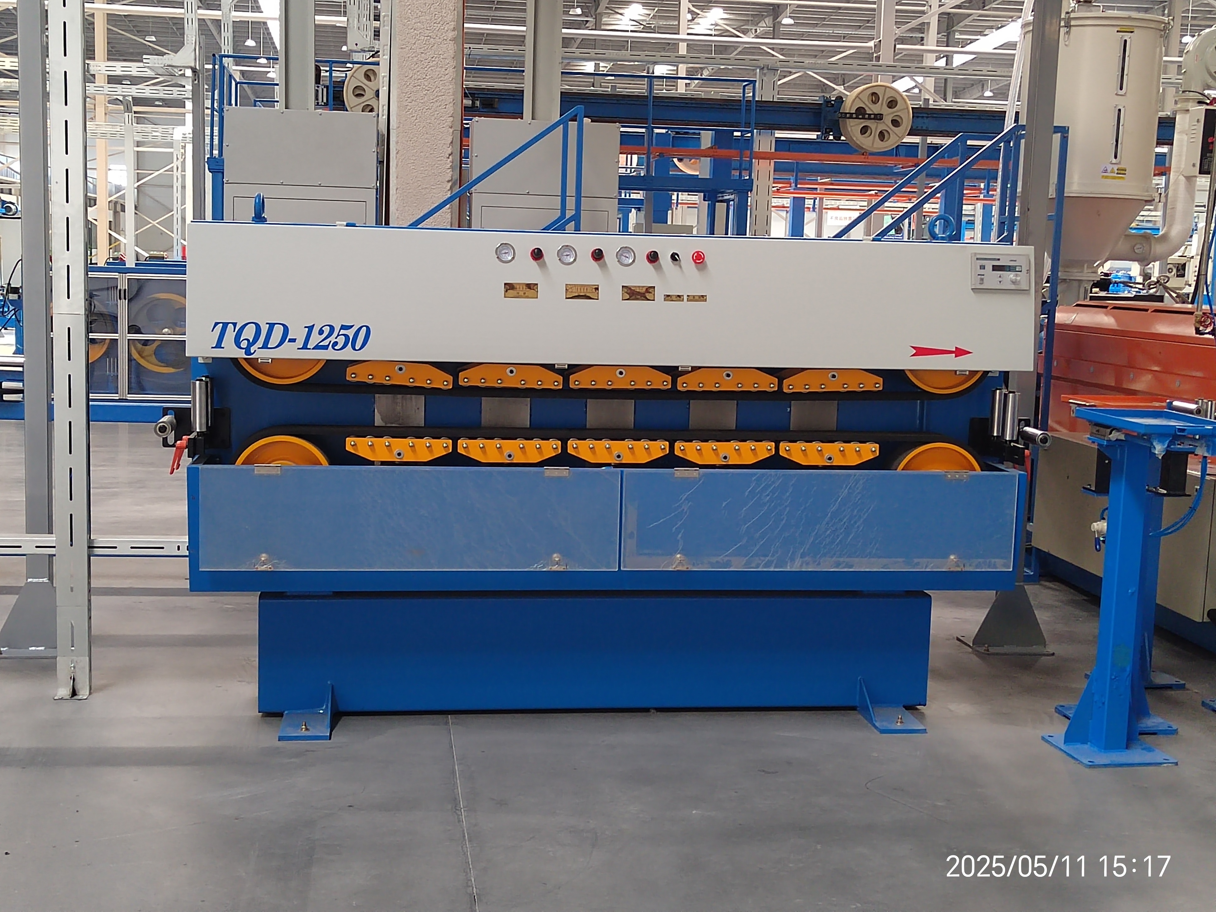 Belt Type Tension Haul-off Machine with Dual Belt Traction, Pneumatic Clamping, and Magnetic Powder Tension Regulation for Wire Extrusion