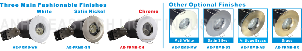MR16 GU10 Aluminium Bathroom IP65 Fire Rated Downlight Fittings - Chrome Color