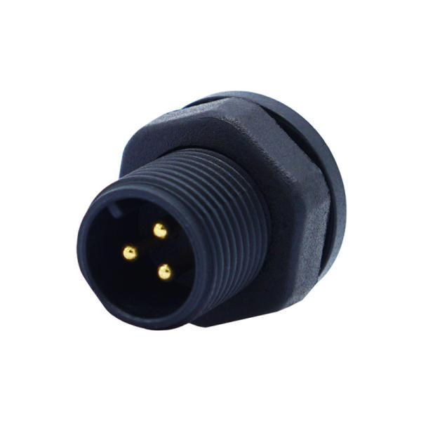 Nylon M12 Screw Type Panel Mount Waterproof IP67 Connectors