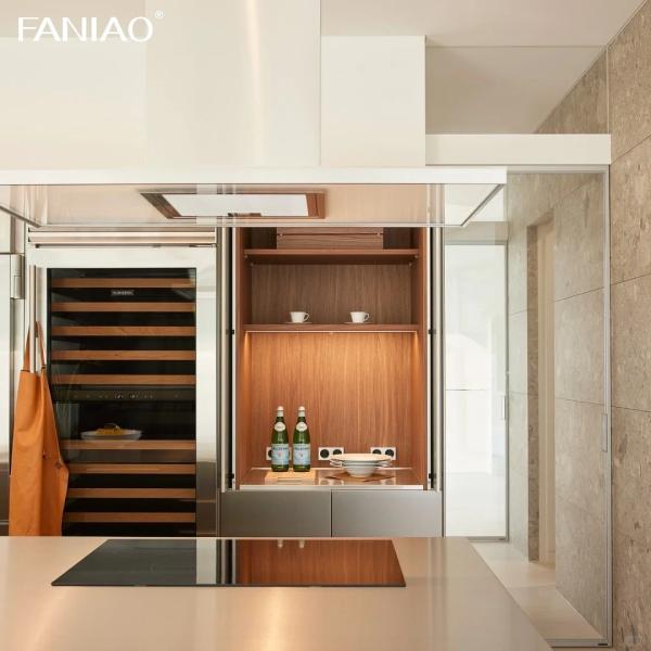 Wholesale Price 304 Stainless Steel Kitchen Cabinets Modern Wooden White High Gloss Kitchen Pantry Cabinet With Sink