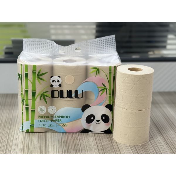 Wholesale Custom Disposable Standard Roll Toilet Paper Eco-Friendly Virgin Bamboo Pulp Material Soft Water Soluble OEM China