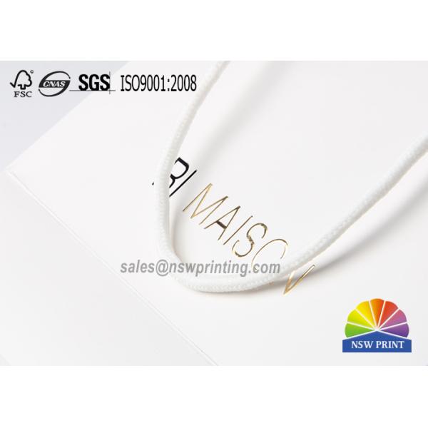 Бумажный мешок покупок логотипа штемпелевать золота верхнего сегмента изготовленный на заказ горячий выбивая белый