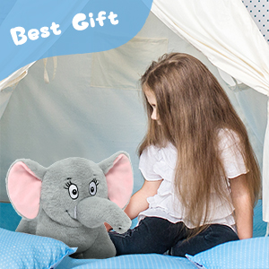 Wholesale  Soft Cute Elephant Stuffed Animal Dog Toy Gray Elephant Plush Removable Tail Nose Creative Birthday Unisex Parties