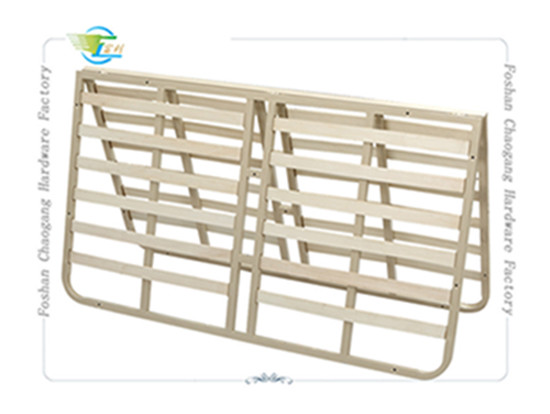 Folding Metal Slatted Bed Base , Metal Bed Frame With Wooden Slats