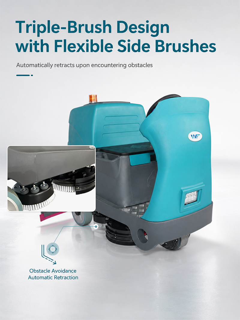 Electric Three Brush Ride on Floor Cleaning Machine Terrazzo Cleaning Machine Industrial Floor Scrubber