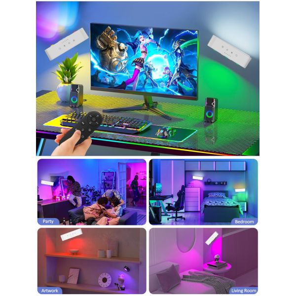 Modern Rechargeable RGB Up Down LED Wall Lamps 200LM Indoor Sconces Interior Bracket Lights Home Indoor Accent Lighting
