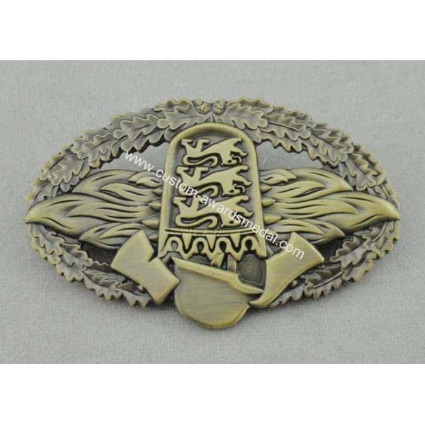 Soft Enamel Die Cast Medals , 4.0mm Custom University Gold Medal With Ribbon