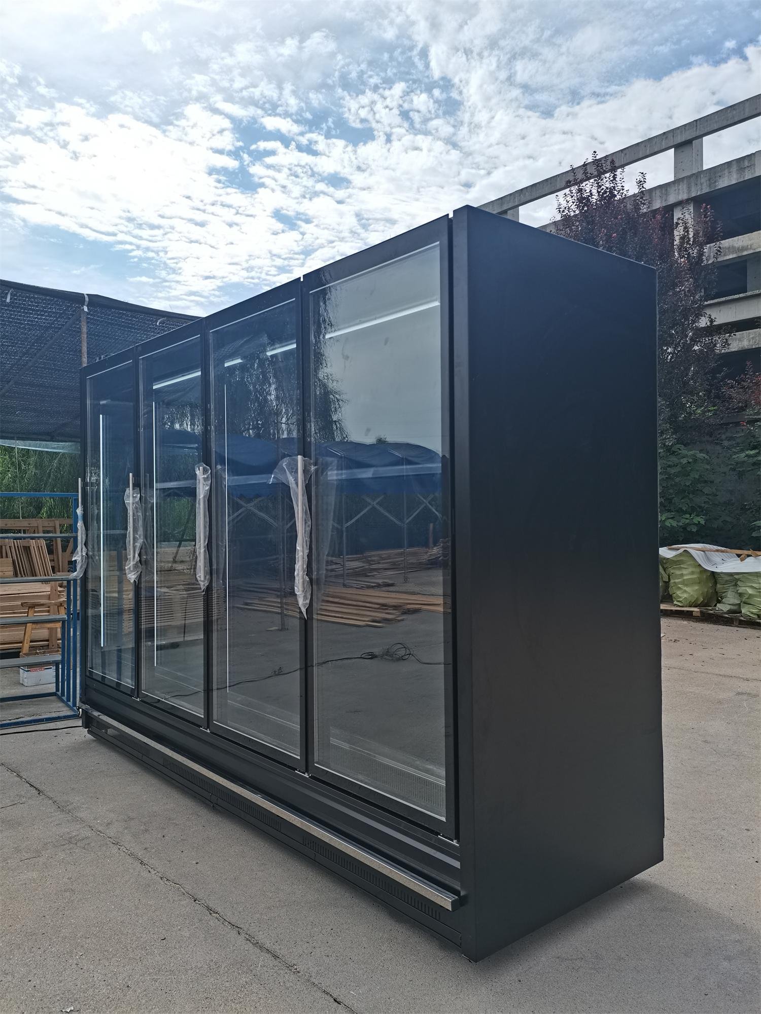 Supermarket Remote Glass Door Refrigeration Equipment Frozen Food Ice Cream Display Freezer