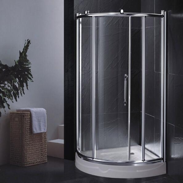 Simple Shower Enclosure Bathroom Teo Sided Glass Corner Shower Cabin