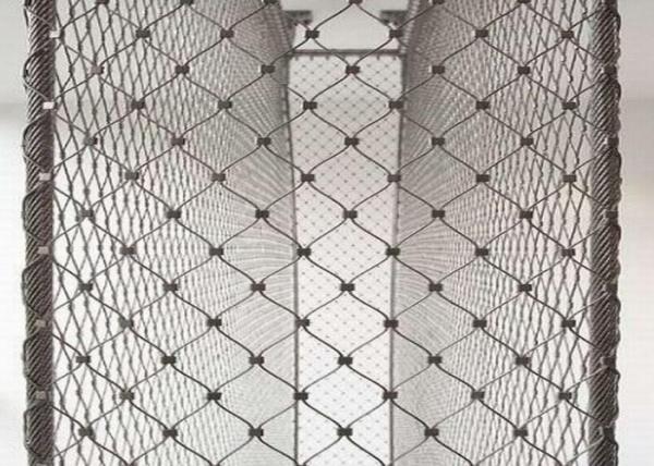 Yuntong Stainless Steel Wire Rope Mesh / Metal Rope Mesh For Protect School Football