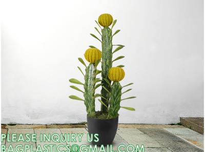 Artificial Succulent Plants - Realistic Artificial Flowering Cactus, Fake Succulent Plant Decor for Home Office