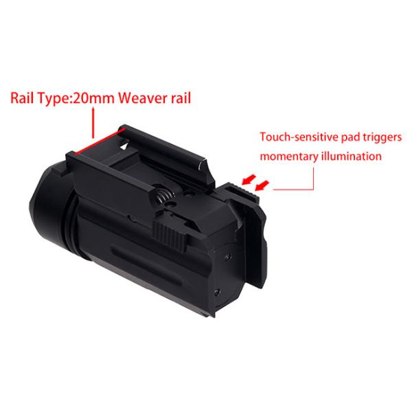 Outdoor Hunting LED Tactical Pistol Flashlight For 20mm Picatinny Or Weaver Mount