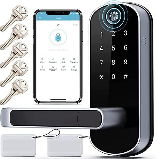 Smart Keyless Wifi Fingerprint Door Lock Biometric Digital For Business