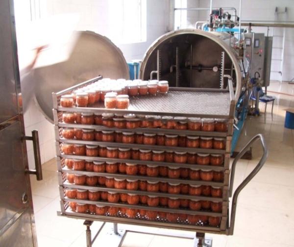 Retorta de esterilizador de autoclave horizontal para esterilizar frascos de vidro e sacos de substrato de cogumelos