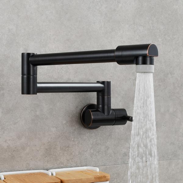Kitchen Sink Faucet Blackened Chrome-plated Folding Taps and Faucet Shower for Bathroom