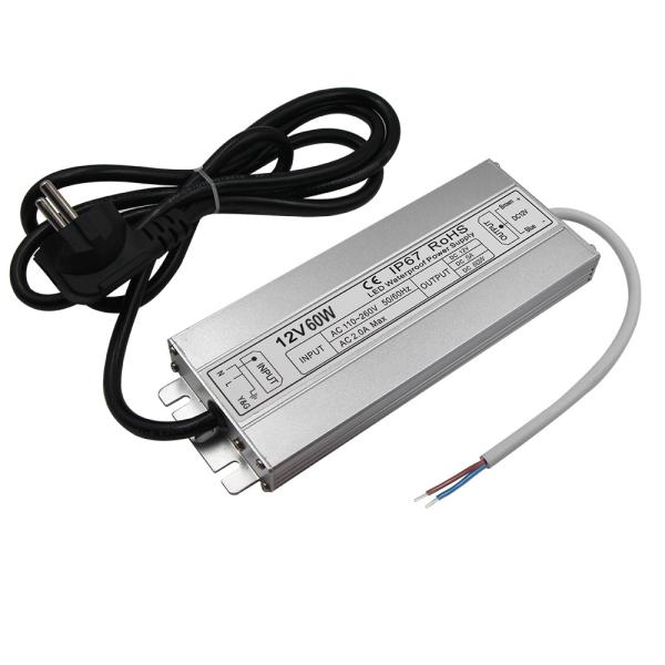 12v 60w Slim waterproof power supply IP67 LED transformer Adapter for LED Light