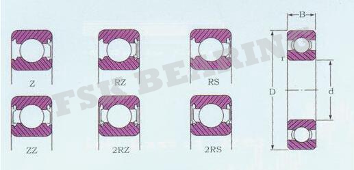 Thickened 62210 2RS , 62211 2RS Deep Groove Ball Bearings Special Bearing For Automotive