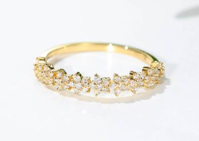 estrella Diamond Ring, compromiso Ring For Women Girl del oro 0.54ct del oro 18k de 1.3m m