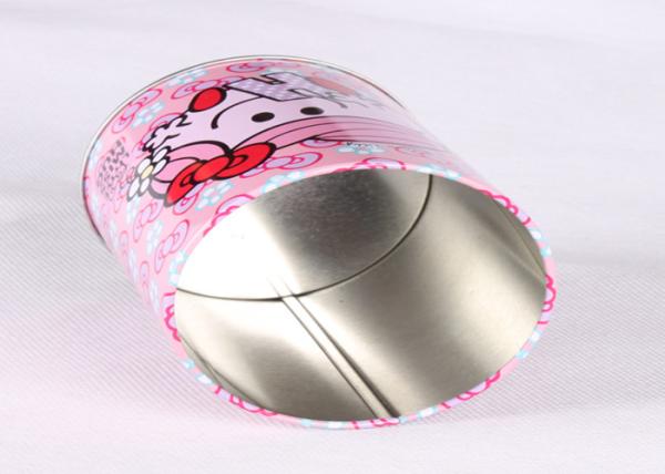 Recyclable Printed Tin Boxes 75 X 100 MM , CMYK Printed Metal Tinplate Round Pen Holder