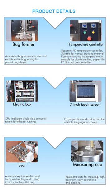 Vertical Form Fill Seal Packaging Coffee Bean Granule Packing Machine