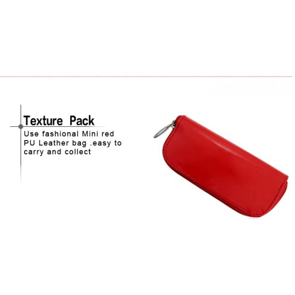 Mini Travel Makeup Brush Set With White Goat Hair And Red Handle