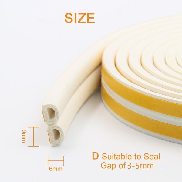 9*6mm Self Adhesive Door Seal Tape 100% PP EPDM Rubber Strip