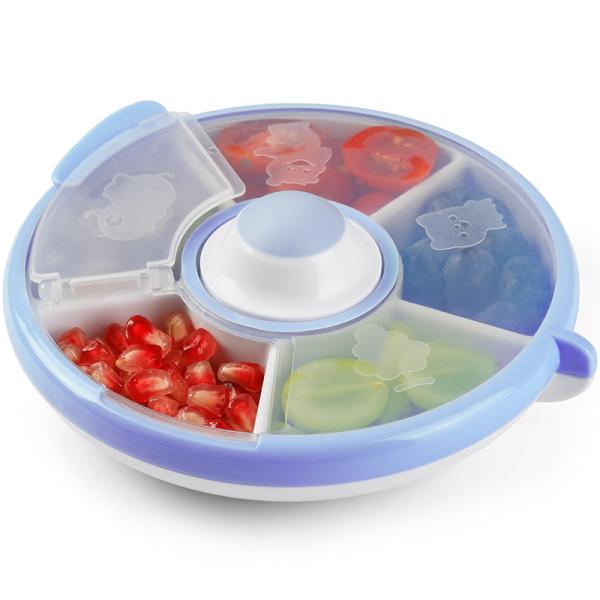 White Round Divided Snack Plate , Food Grade Safety Divided Medicine Box