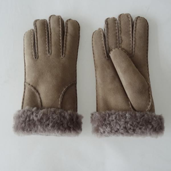 Women Real Fur Shearling Sheepskin Gloves Breatheable Soft For Winter